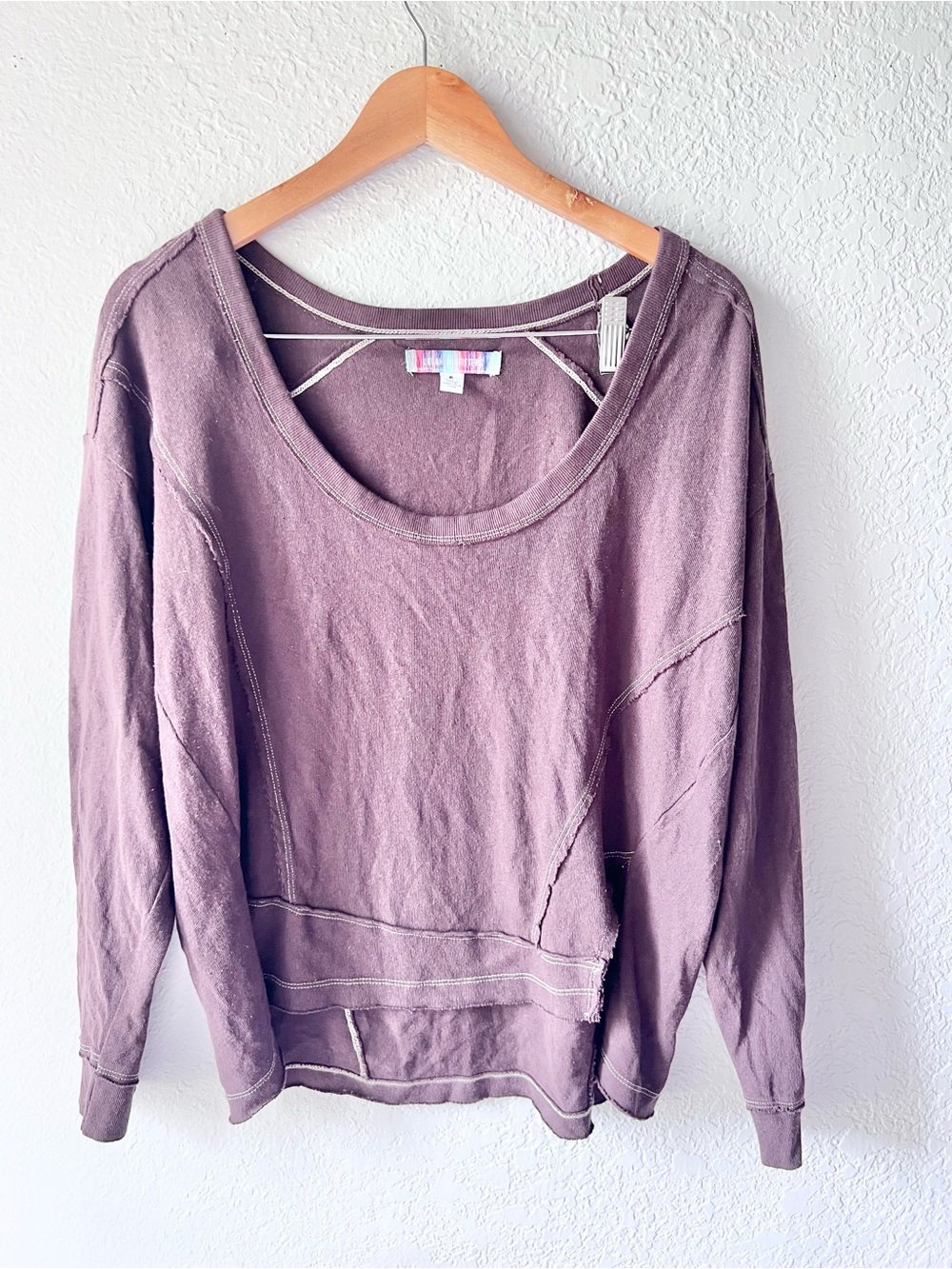 Urban Outfitters Chocolate Brown Exposed Hem Slouchy Tee Sz S